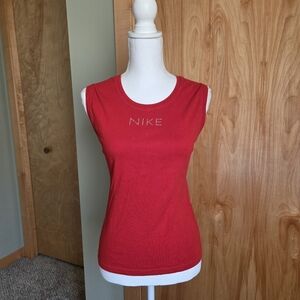 Vintage Y2k Nike Red Logo Muscle Tee